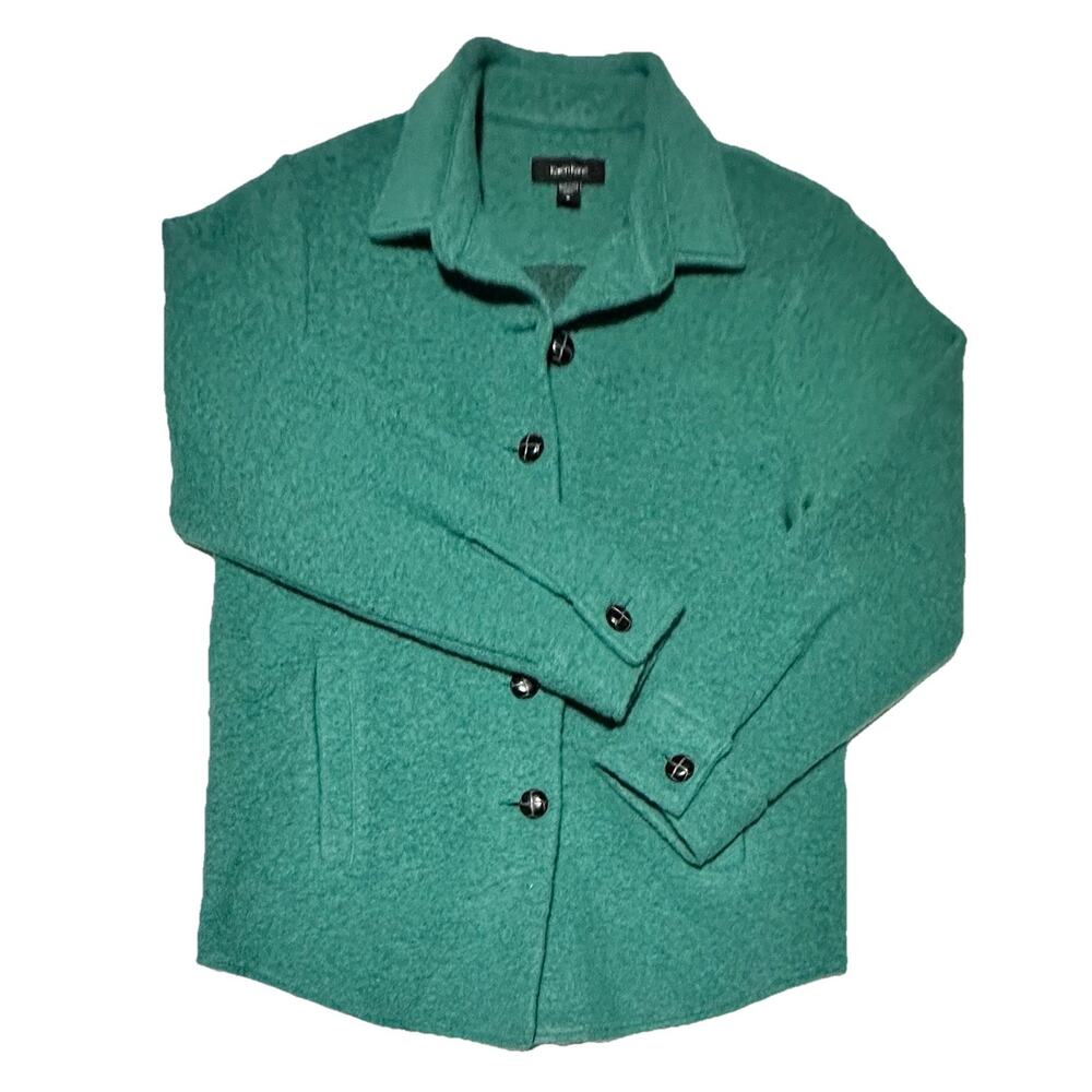 KAREN KANE GREEN WOOL Blend Shirt Jacket SIZE Small Mountain Cozy Soft Western